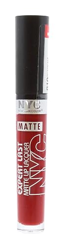 N.Y.C. New York Color Expert Last Matte Lip Lacquer, Riverdale Matte Red, 0.12 Ounce Beauty & Personal Care NYC