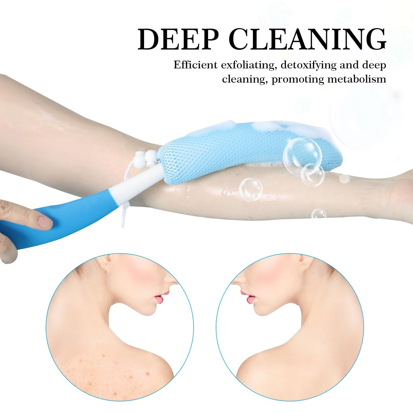 Leetye Mei Long Handle Bath Brush Back Scrubber for Use in Shower,Dual-Sided Non Slip Shower Scrubber for Cleaning Body?Exfoliator Wet or Dry Brushing Beauty & Personal Care Leetye Mei