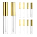 10pcs 10ml Lip Gloss Tubes Bulk with Wand Empty Plastic Lipstick Bottles Lip Gloss Container Cosmetic Supplies for Lipstick Samples DIY (Golden) Beauty & Personal Care Lurrose