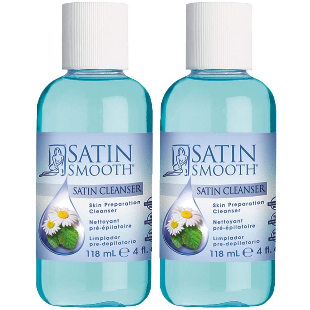 SATIN SMOOTH Satin Cleanser Skin Preparation Cleanser 4 oz x 2 packs Beauty and Personal Care SATIN SMOOTH