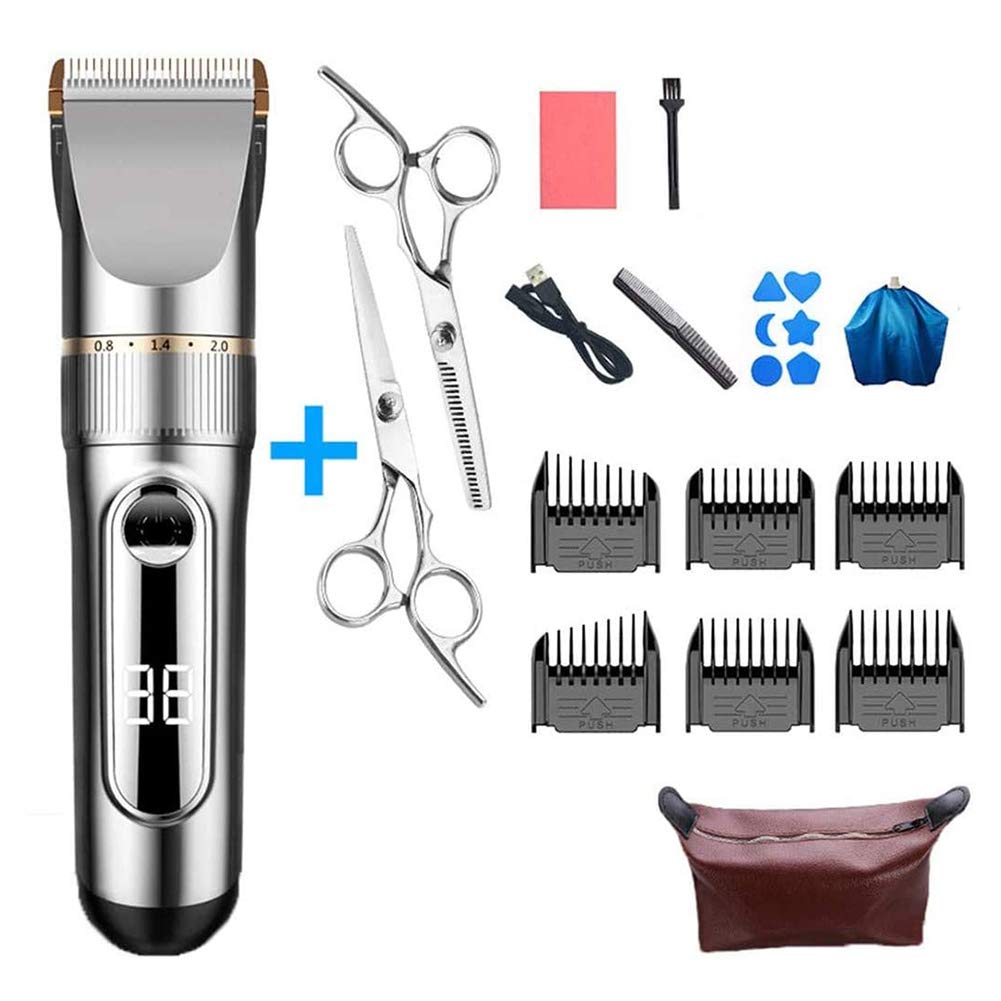 WTYBRMYO Professional Cordless Electric Hair Clipper, Trimmer Cutter Shaver Haircut Machine Rechargeable LED Screen Head Shaver, Waterproof Haircut Beauty and Personal Care WTYBRMYO