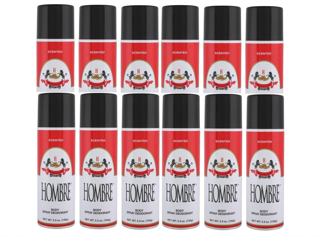 Hombre Red Deodorant Body Spray Classic for Men 5.5oz-156g (12 Pack) Beauty and Personal Care HOMBRE