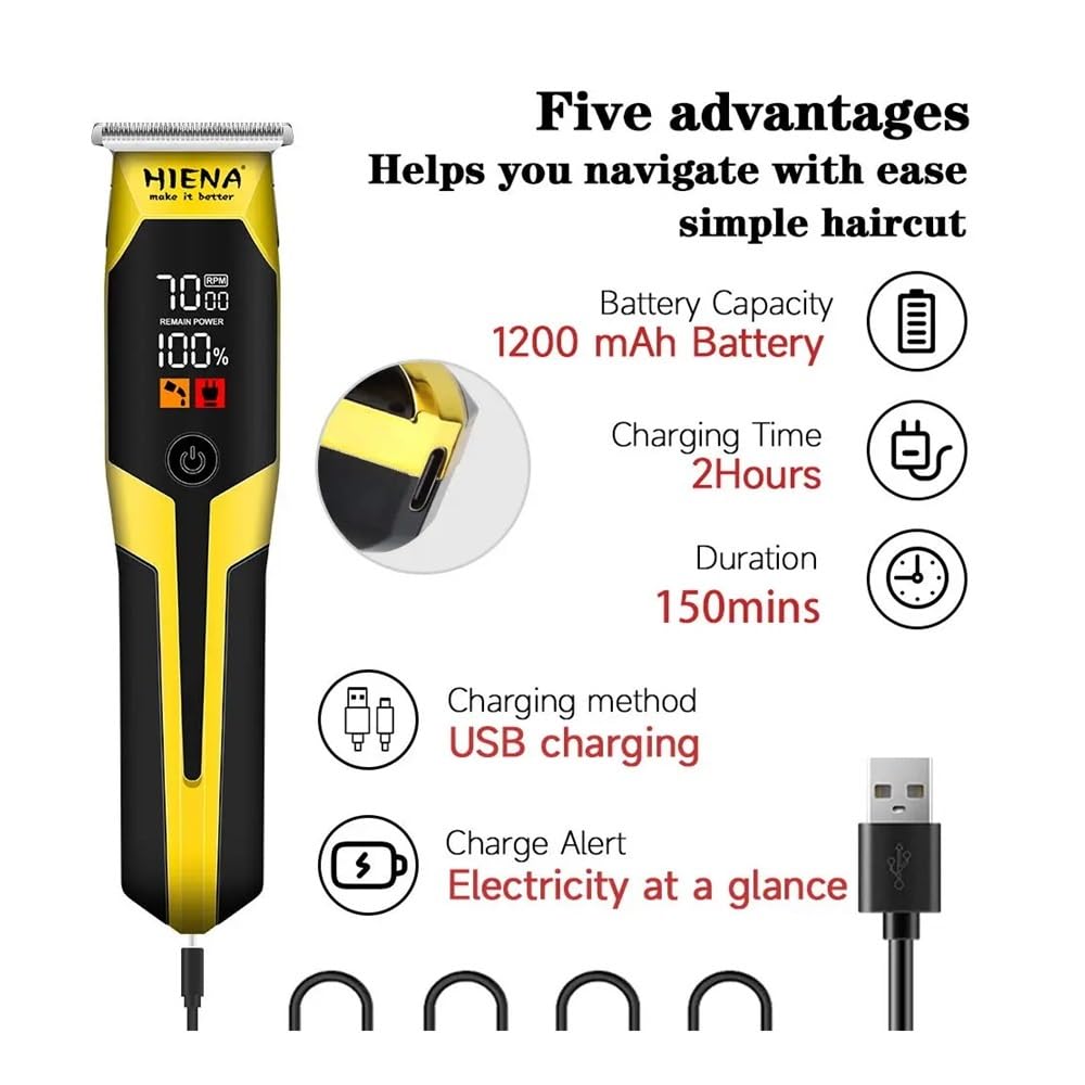 EWKYLSEM Razors HIENA Professional Hair Cutting Machine Set,high Power Sharp Cutting,USB Charging Cordless use,Premium Packaging Gift Choice Beauty and Personal Care EWKYLSEM