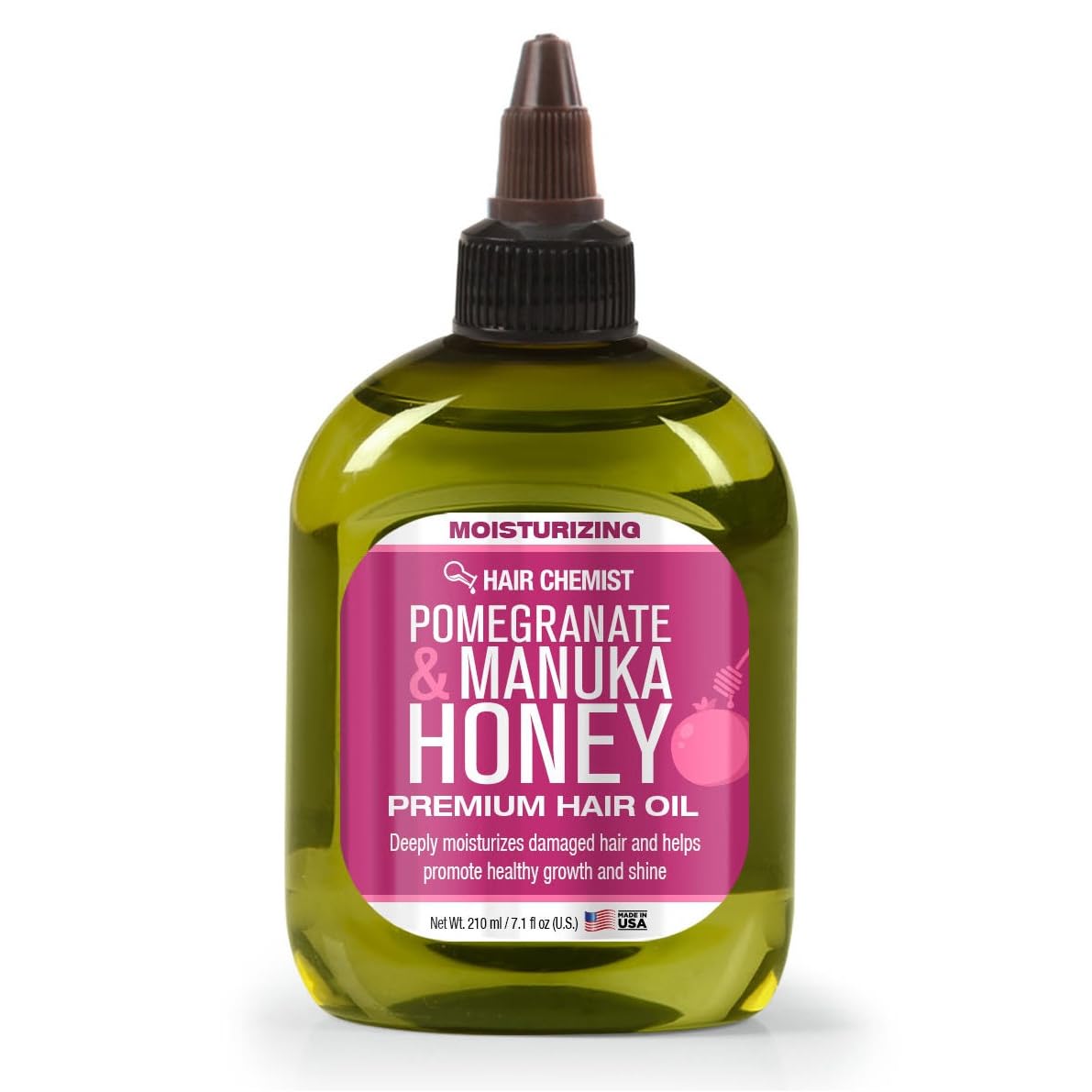 Hair Chemist Pomegranate & Manuka Honey Moisturizing Premium Hair Oil 7.1 oz. - Moisturizing Pomegranate and Honey Infused Hair Oil Beauty & Personal Care Hair Chemist
