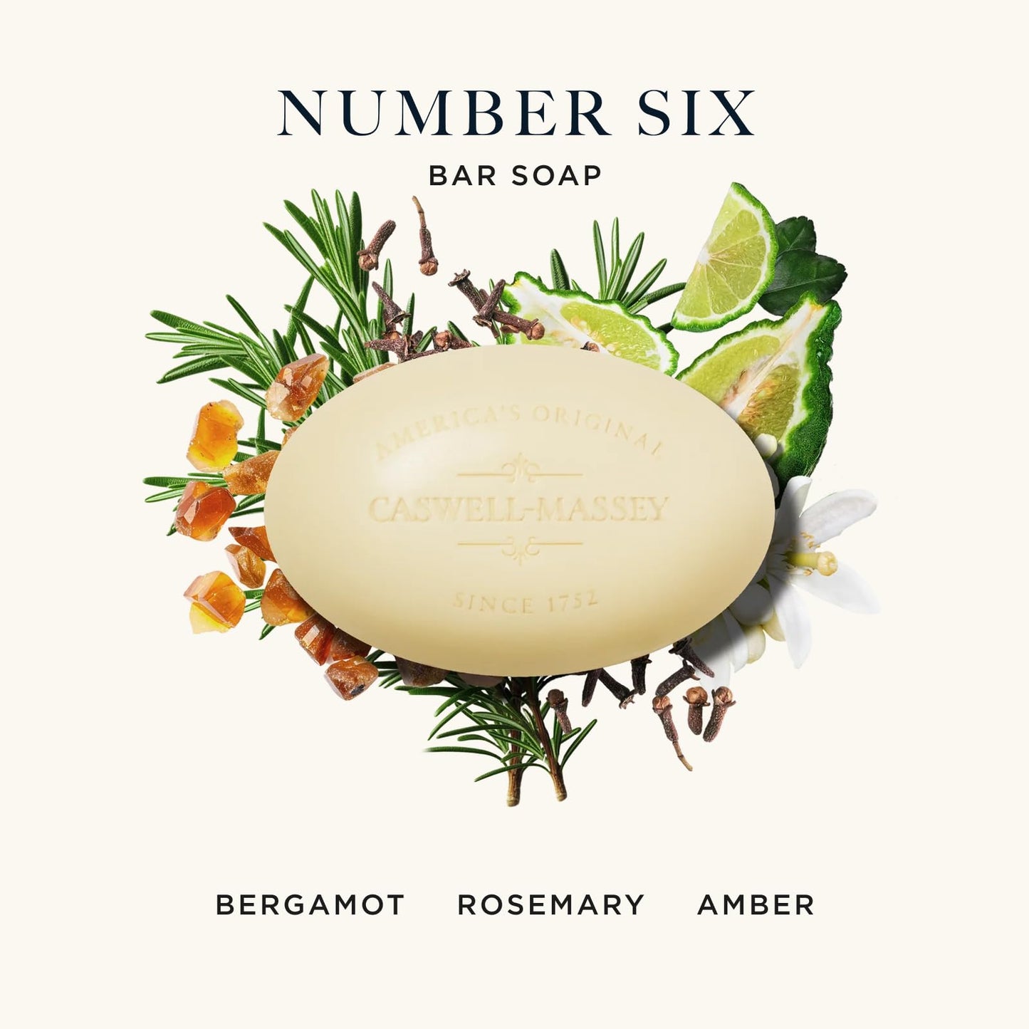 Caswell-Massey Men’s Bar Soap Gift Set - Number Six Scent - Triple-Milled Moisturizing Body Soap Bars for All Skin Types, Plant-Based Formula Beauty & Personal Care Caswell-Massey