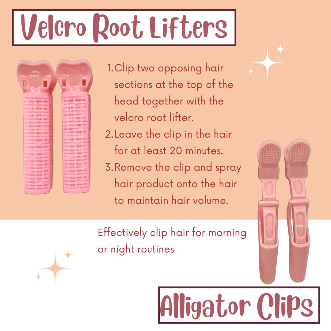 Lindo Hair Root Lifters and Alligator Clips 4 Pack