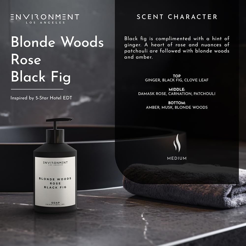 ENVIRONMENT Inspired by 5-Star Resort EDT Hand Soap, 300ml Luxury Liquid Hand Soap (Blonde Woods | Rose | Black Fig) Home Essentials, Kitchen Beauty & Personal Care ENVIRONMENT