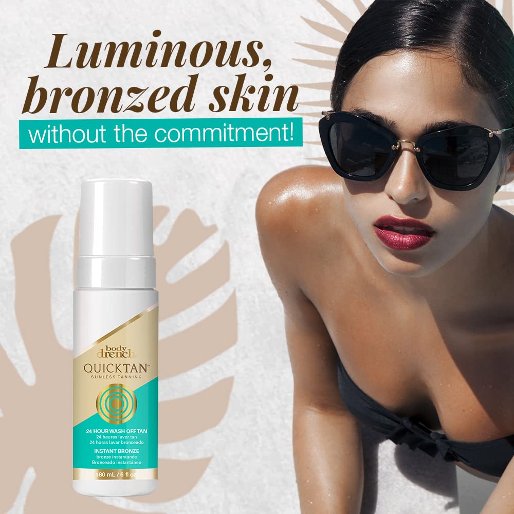 Body Drench Quick Tan Instant Wash-Off Self Tanner - 24-Hour Sunless Self Tanning Lotion for Face & Body, Natural-Looking Bronze Glow, Fake Tan 6 fl Beauty & Personal Care Body Drench