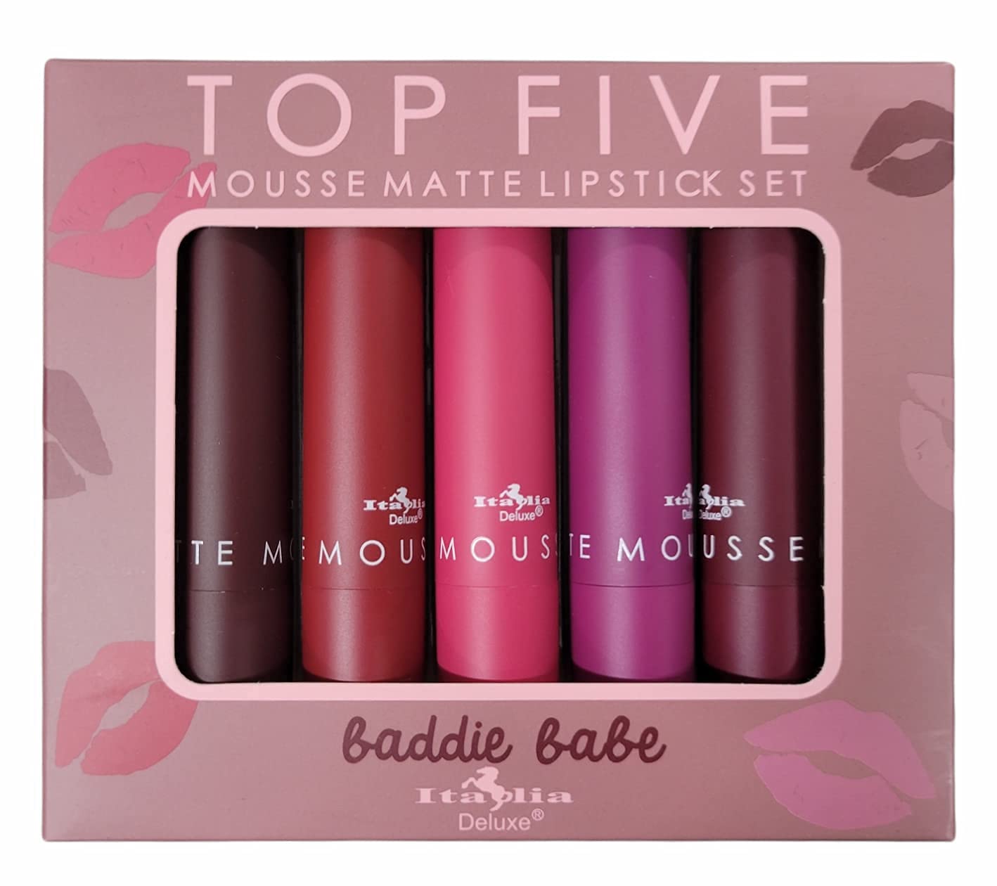 Italia Deluxe Top Five Baddie Babe Mousse Matte Lipstick Set Beauty & Personal Care Italia Deluxe
