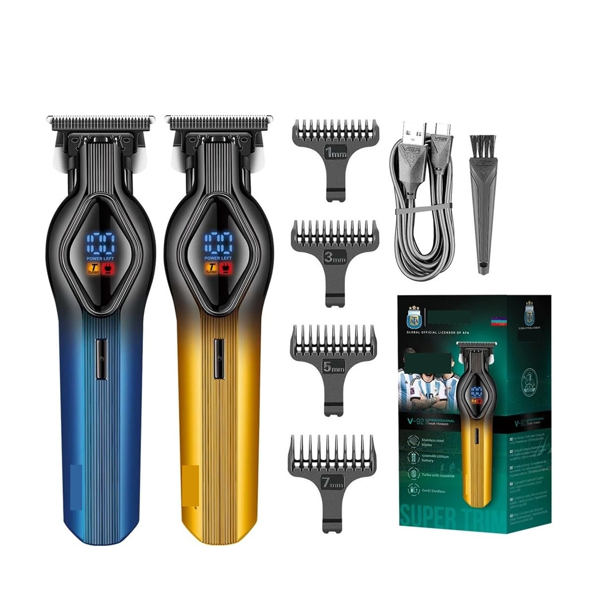 EWKYLSEM Cross-Border New Electric Hair Clipper LCD Digital Display Salon Engraving Special Oil Head Clippers 921(921 Golden) Beauty and Personal Care EWKYLSEM