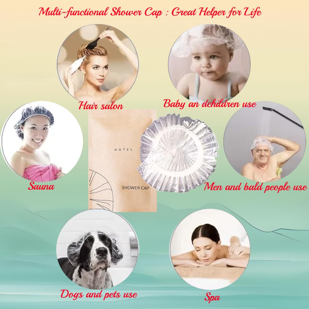50Pcs Luxury Multipurpose Disposable Shower Caps Individually Wrapped Beauty and Personal Care QiMontGiaGonp