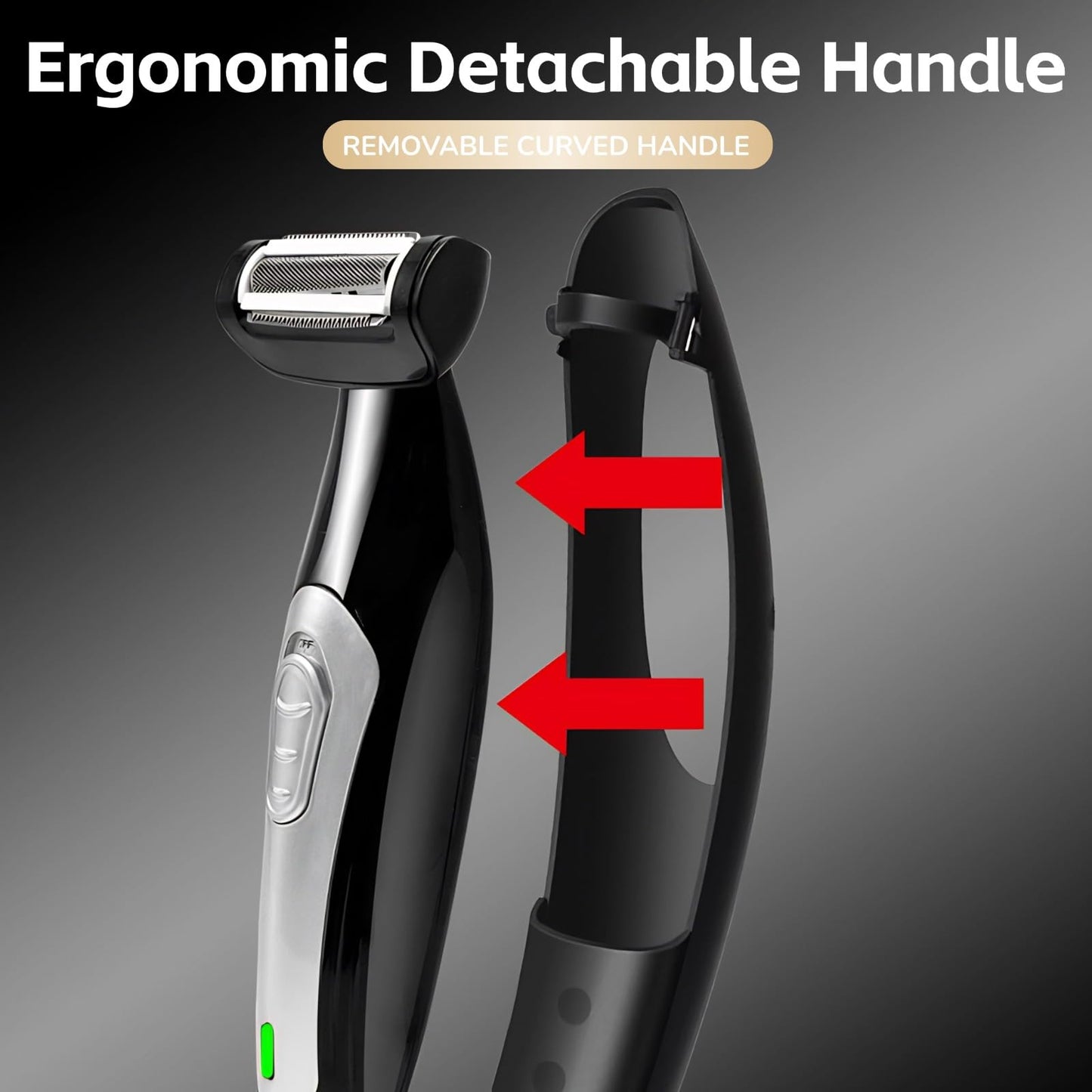 Yoidesu Men's, Body Groomer with Adjustable Extreme Reach Handle, Wet/Dry Use, Back Hair Remover Beauty and Personal Care Yoidesu
