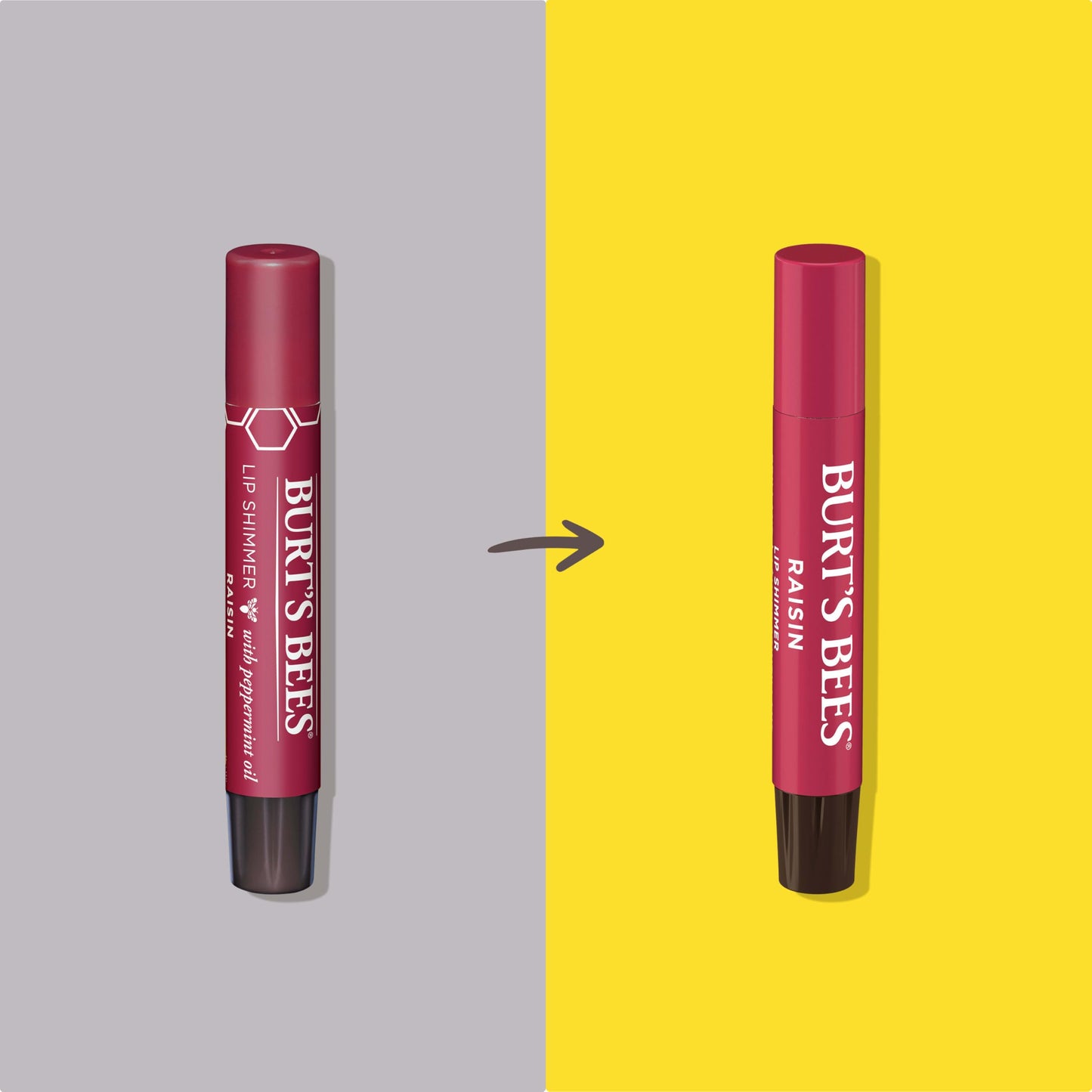 Burt's Bees Lip Shimmer, Raisin, Tinted Lip Balm Stick, Moisturizing for All Day Hydration with Natural Glowy Pigmented Finish & Buildable Color, 1 Beauty and Personal Care Burt's Bees