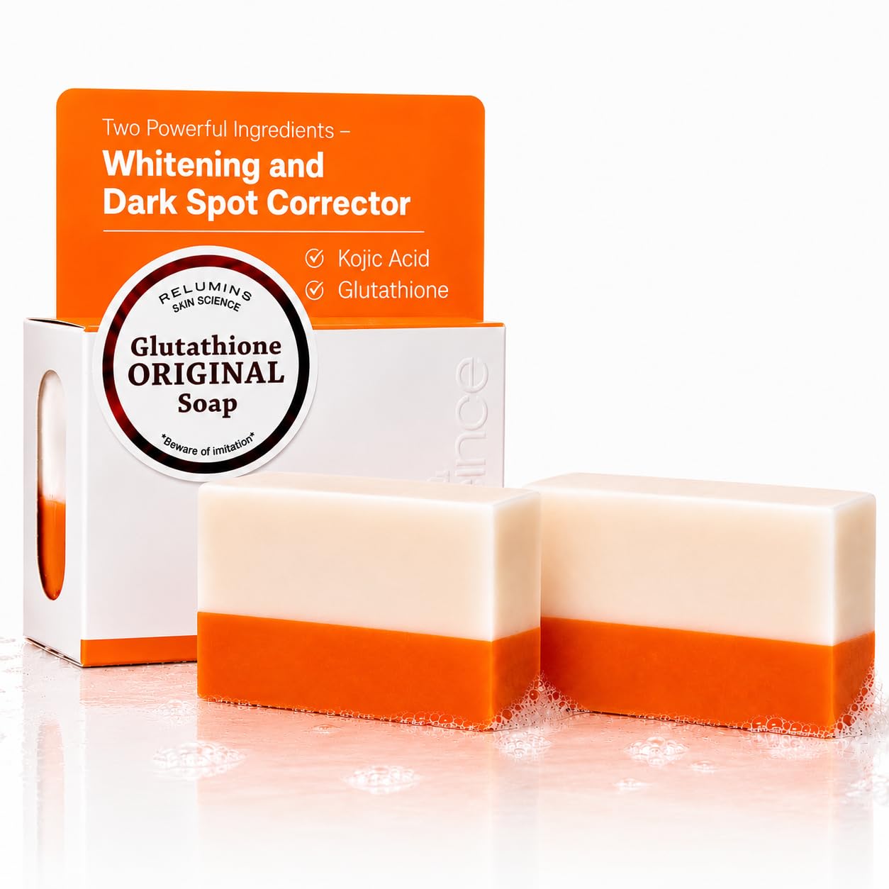 Relumins Glutathione + Kojic Acid Soap Bars Whitening and Darkspot Corrector - Deep Cleansing & Hydrating Soap for Refreshed Skin Perfect - Gentle Beauty & Personal Care Relumins