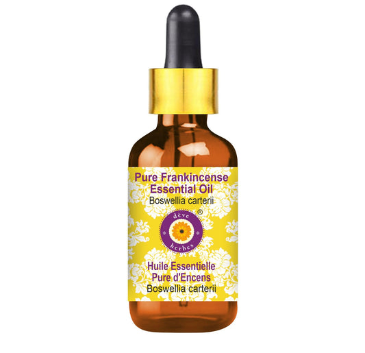 dève herbes Frankincense Essential Oil (Alpha Thujene 70%) Boswellia serrata Essential Oil (Boswellia serrata) with Glass Dropper - Pure - Lightweight Beauty and Personal Care dève herbes