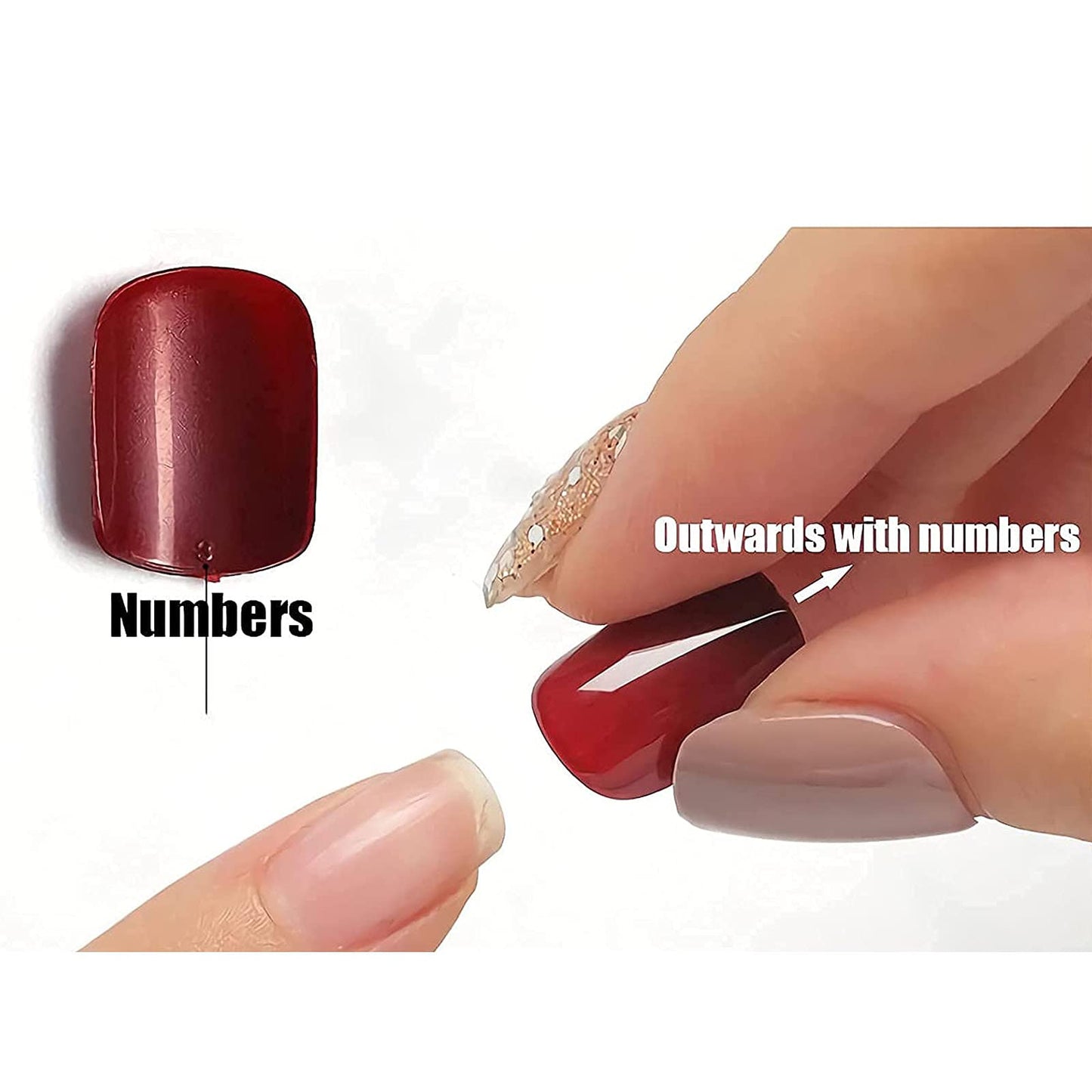 MISUD Press on Nails - Long Coffin Fake Nails with Pink, Acrylic Bling Glitter Design 24 pcs Beauty & Personal Care MISUD