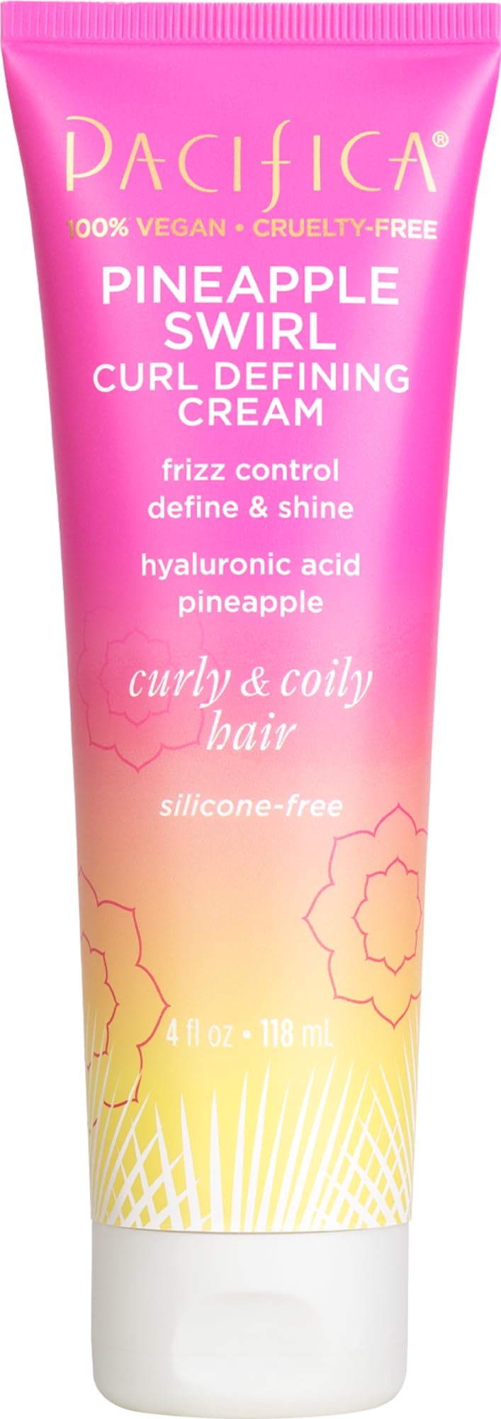 Pacifica Pineapple Swirl Curl Defining Cream - Curl Cream for Curly Hair, Curly Hair Products with Coconut Oil and Hyaluronic Acid, Styling for Bouncy Beauty & Personal Care Pacifica