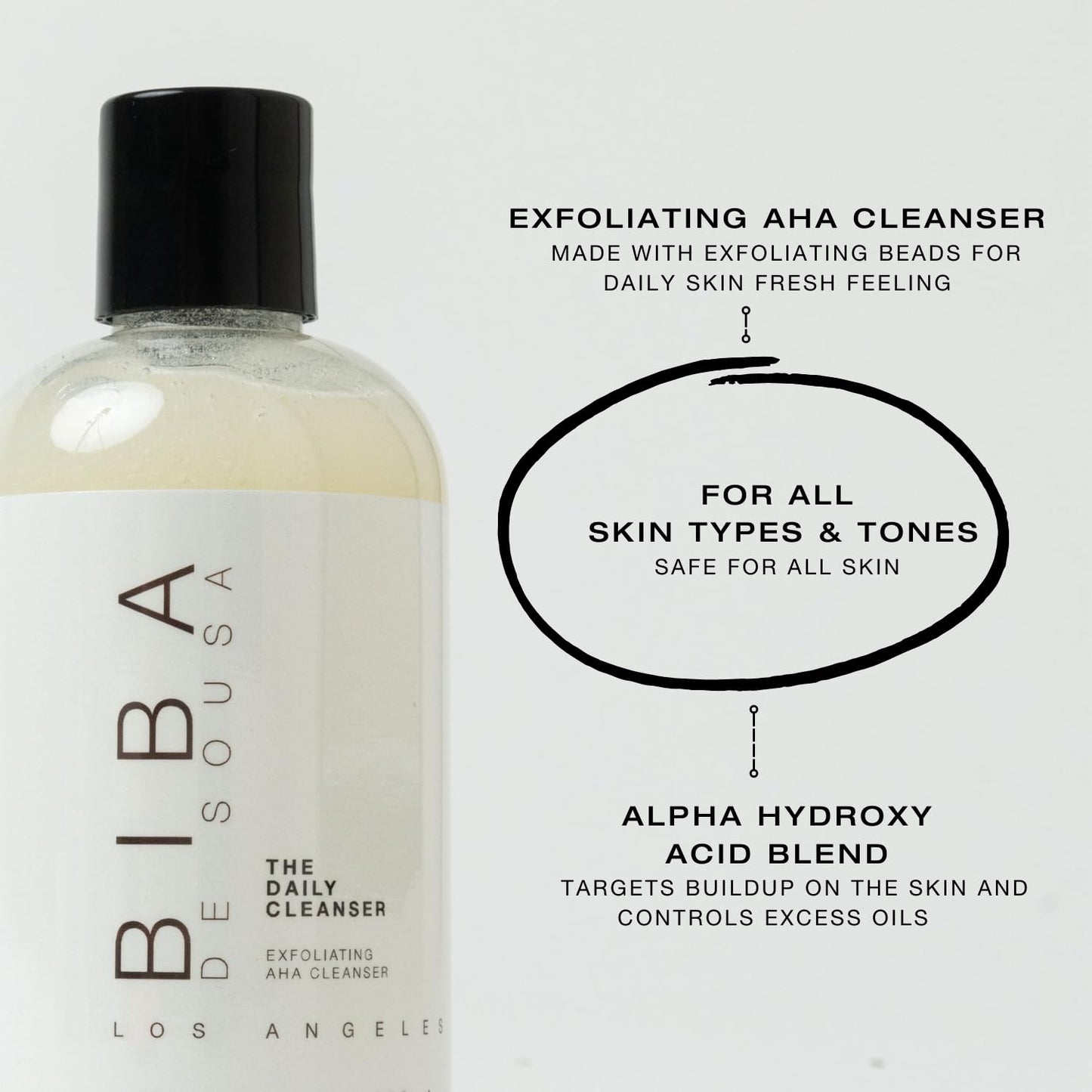 Biba De Sousa, The Daily Cleanser - Face and Body Wash with Exfoliating Beads, For Normal, Oily or Blemished Skin - Illuminates and Refines Skin Beauty & Personal Care biba de sousa