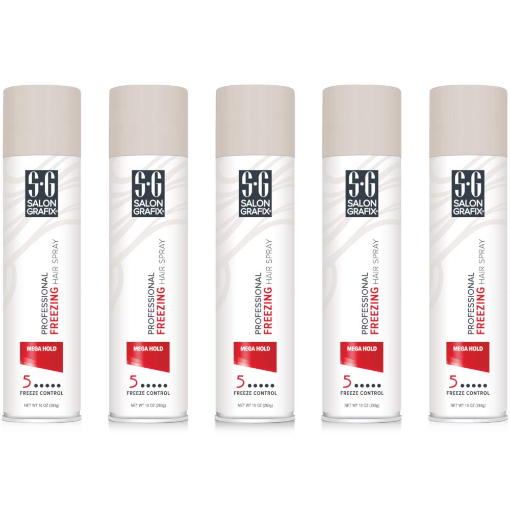 Salon Grafix Mega Hold Professional Freezing Hair Spray, 10 Ounces each (Value Pack of 5) Beauty & Personal Care Salon Grafix