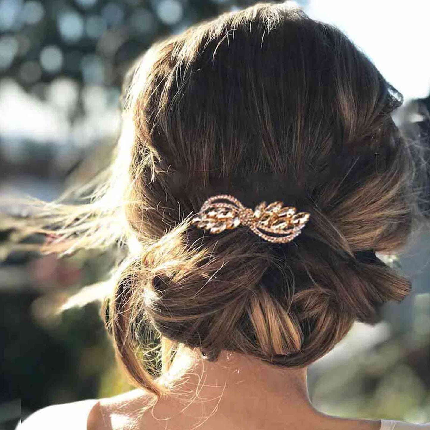 Yheakne Rhinestone Wedding Hair Clip Barrette Gold Crystal Hair Barrette Shine Bride Headpieces Decorative Headwear Crystal Hair Clip Comb Bridal Hair Beauty & Personal Care Yheakne