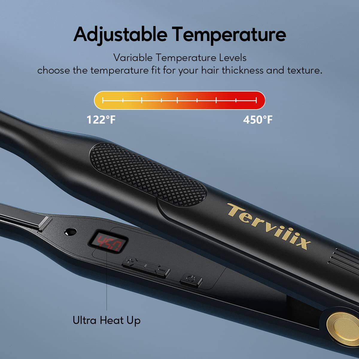 Terviiix Pencil Flat Iron for Edges & Short Hair, 3/10 Inch Small Hair Straightener for Men, Ceramic Mini Flat Iron for Pixie & Beard, 15s Fast Heat Beauty & Personal Care Terviiix