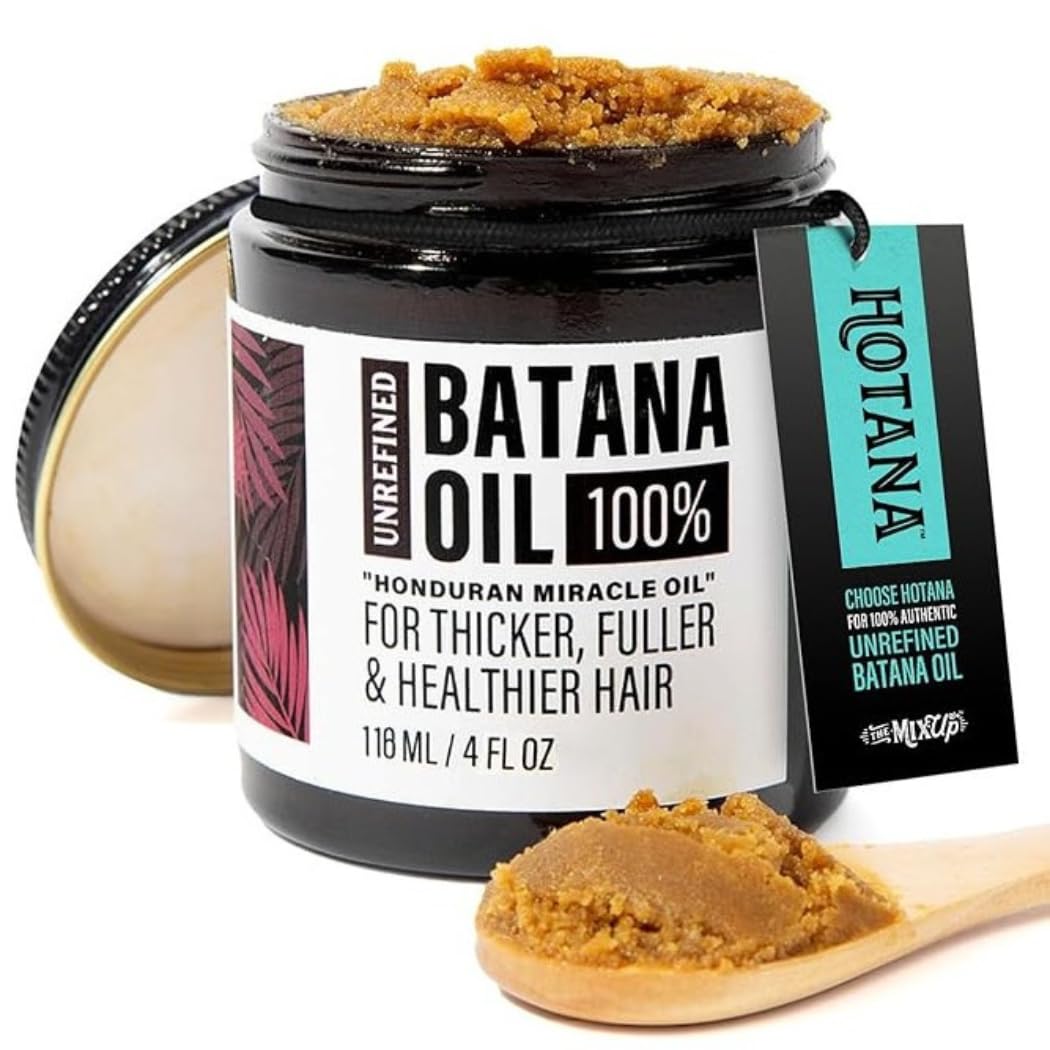 Unrefined Batana Oil for Hair Growth - Authentic & Organic Dr Sebi Batana Hair Mask from Honduras - Natural Hair Growth Oil - 4 Ounce Jar Beauty & Personal Care The-Mix-Up