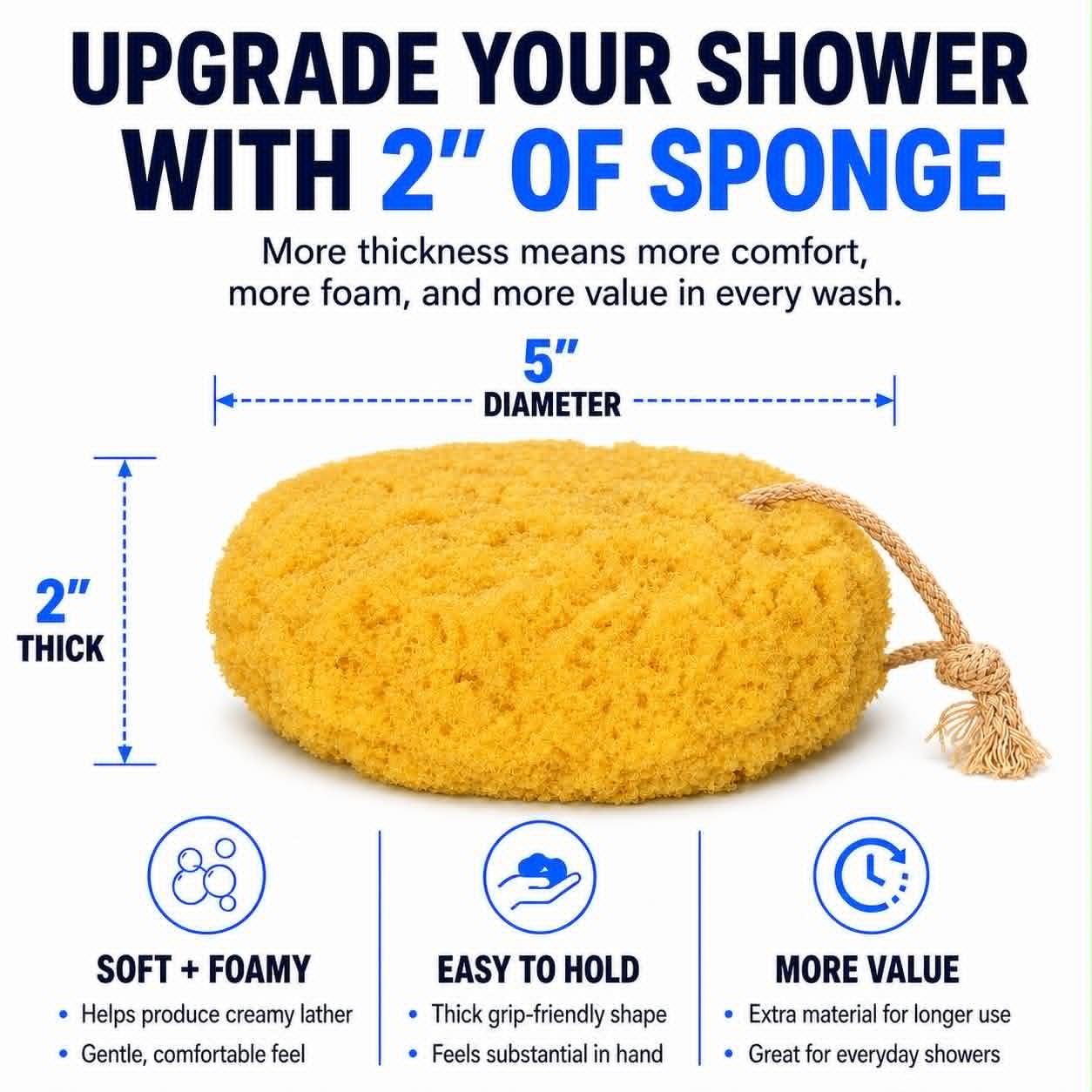 Michelle's Melting Pot Exfoliating Foam Sea Sponge, Natural Feel, Shower Loofah, Bath Sponge, Rich Lather (Set of 3) Beauty and Personal Care Michelle's Melting Pot