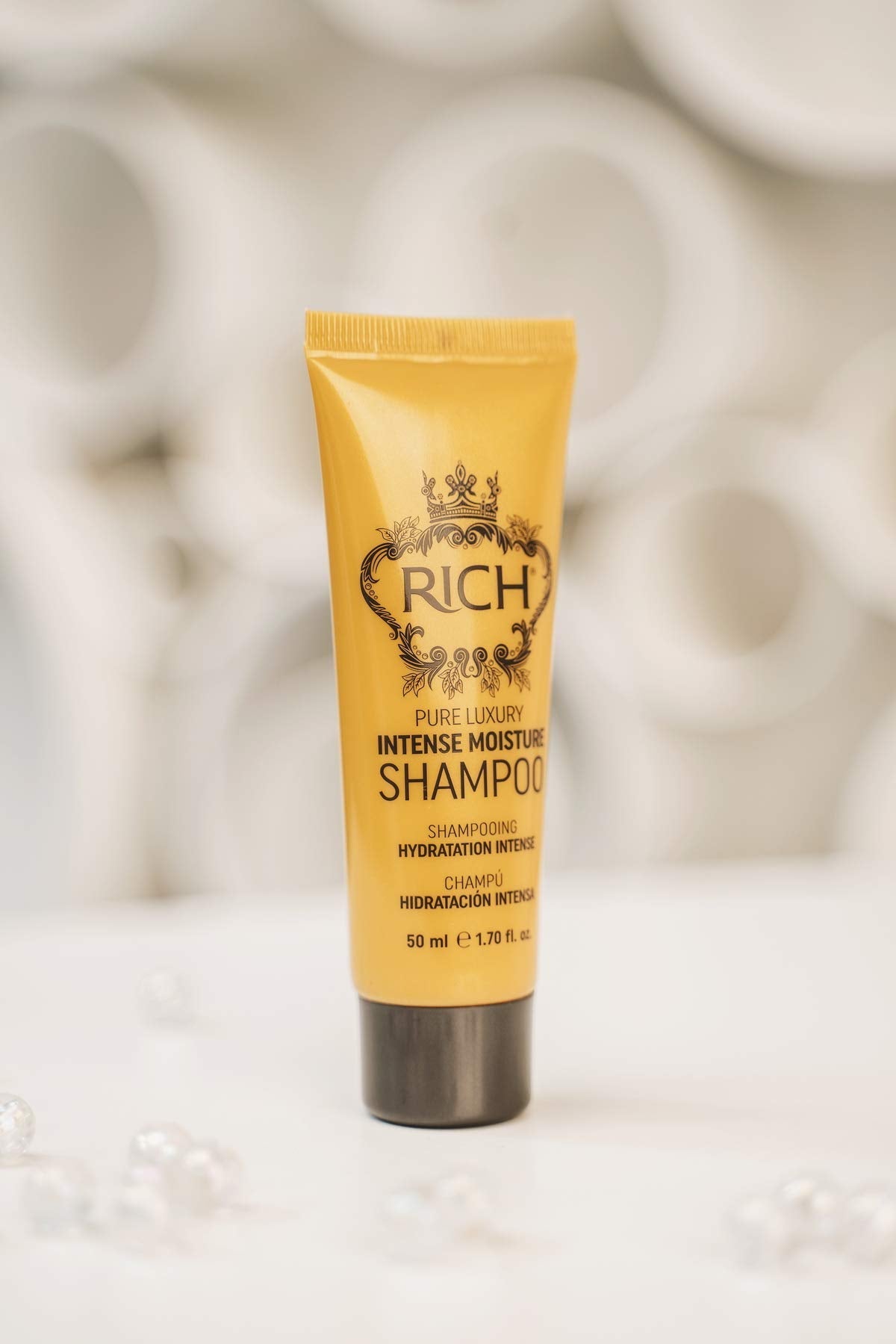 RICH Travel in Luxury Gift Set - Intense Moisture Shampoo 1.70 Fl Oz, Conditioner 1.70 Fl Oz, Argan Oil Elixir 1.0 Fl Oz for moisturzing hair Beauty & Personal Care RICH