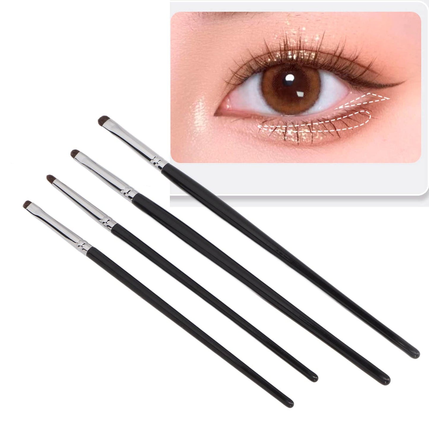 4pcs Wool Make Up Brush Set, Premium Eye Makeup Brush for For Eyeshadow, Eyeliner, Concealer, Detail Makeup Brush Kit with Fine Bristles Beauty & Personal Care TITA-DONG