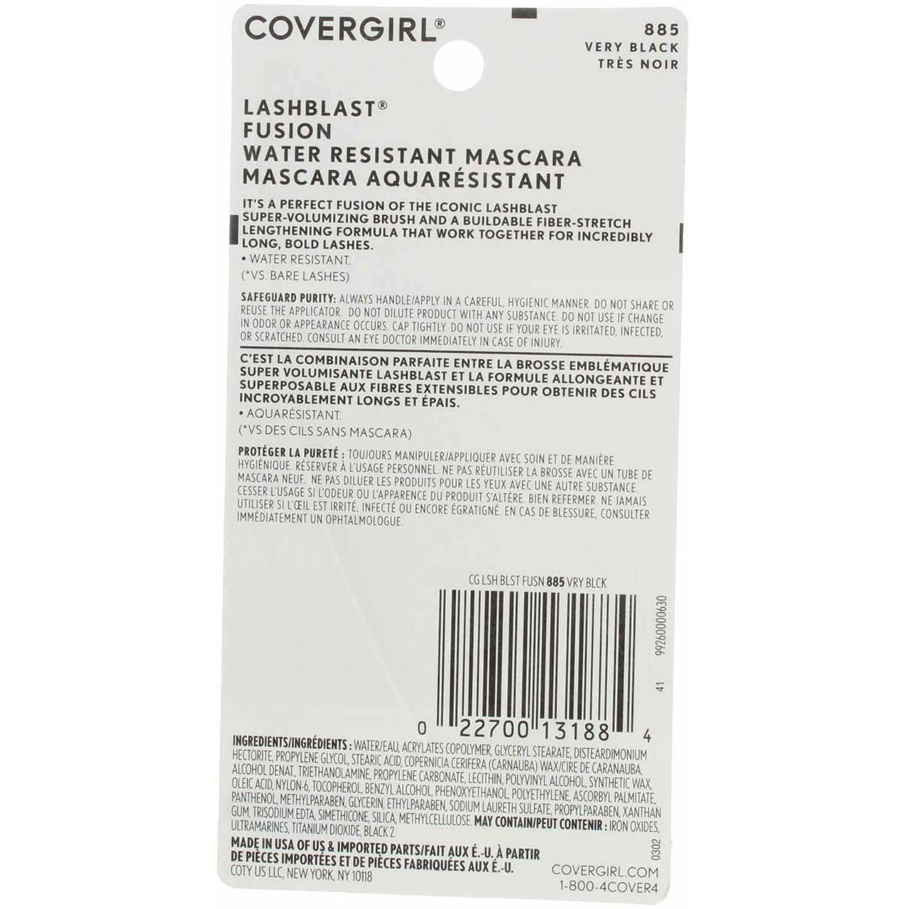 CoverGirl Water Resistant Mascara - Very Black (885) - 2 pk Beauty & Personal Care COVERGIRL