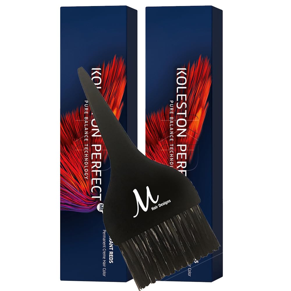 Koleston Perfect ME+ 6/34 Dark Blonde/Gold Red Permanent Hair Color Creme 2 Ounce (Pack of 2) With Tint Brush - Long-Lasting Gray Coverage - Use Beauty & Personal Care M Hair Designs