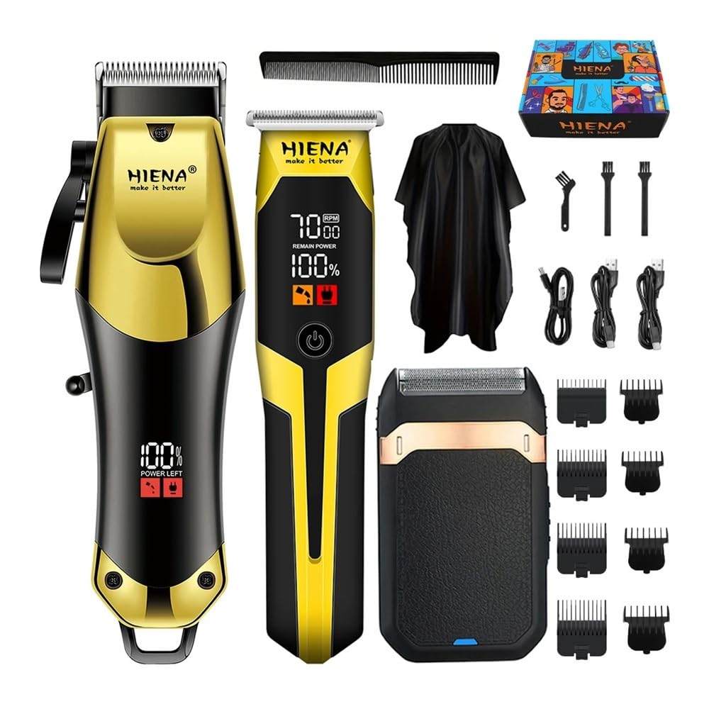 EWKYLSEM Razors HIENA Professional Salon Hair Cutting Machine 3-Piece Set, USB Charging Cordless use, The Best Choice for Many Home Applications Beauty and Personal Care EWKYLSEM