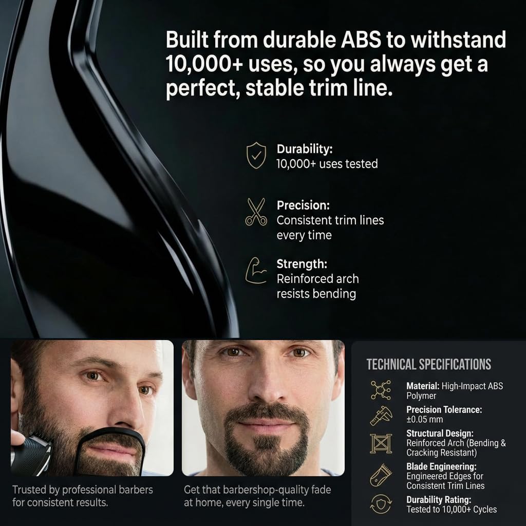 Goatee Shaper for Perfect Symmetry, Beard Shaper for Men with 5 Size Templates, Precision Goatee Template for Clean, Even Lines, Durable & Easy-to-Use Beauty and Personal Care RCOACE