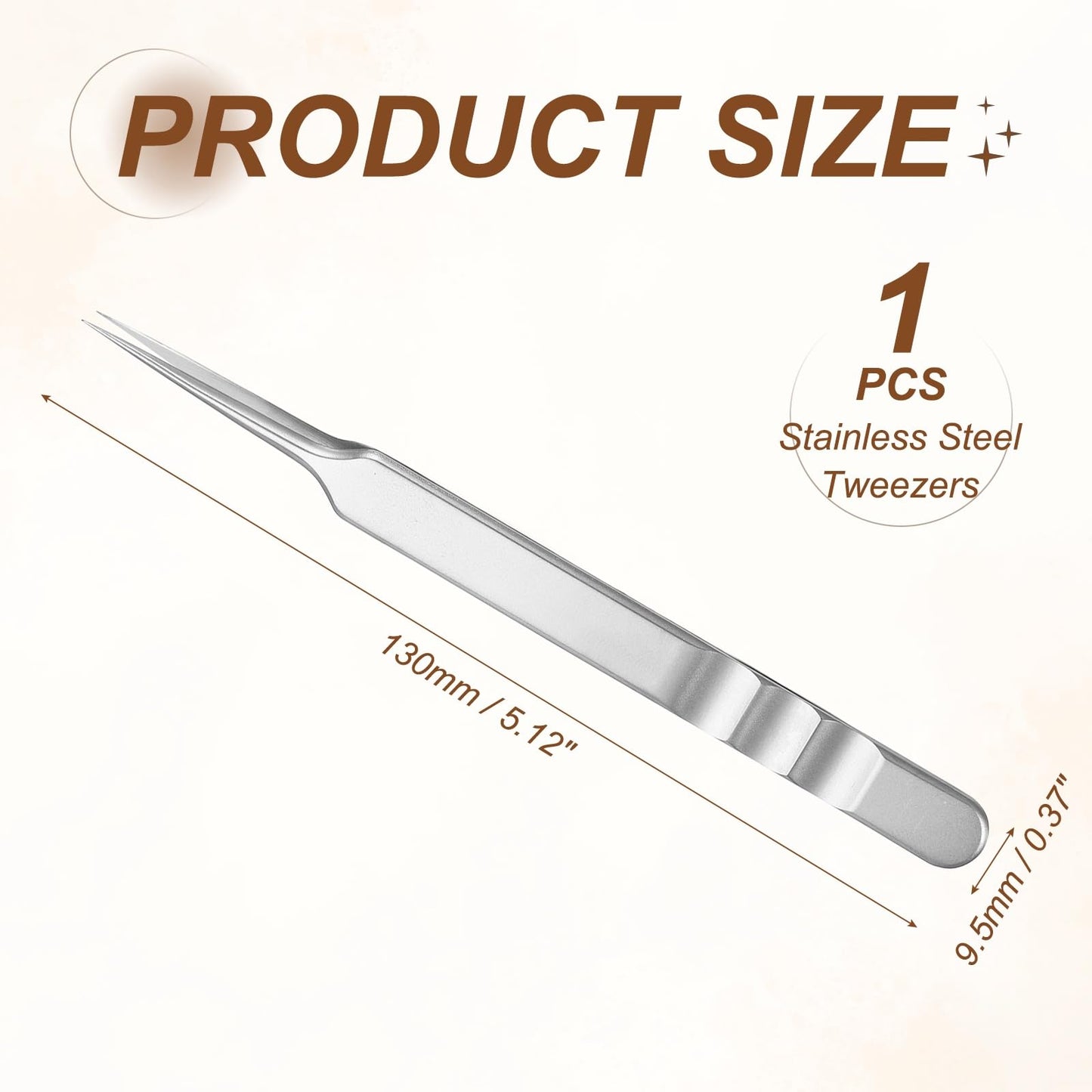 HARFINGTON High Precision Lash Tweezers, Stainless Steel Straight Eyelash Extensions Tweezer Casual Beauty Tools for Eyelash Extensions, Silver Beauty and Personal Care HARFINGTON
