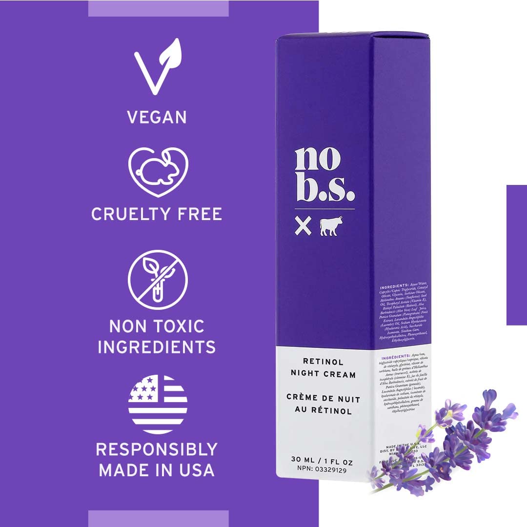 No Bad Stuff - Retinol Cream for Face with Hyaluronic Acid & Vitamin E, Retinol, Wrinkle Cream & Spot Corrector, Vegan, Cruelty Free & Gluten Free Beauty & Personal Care NO B. S. NO BAD STUFF