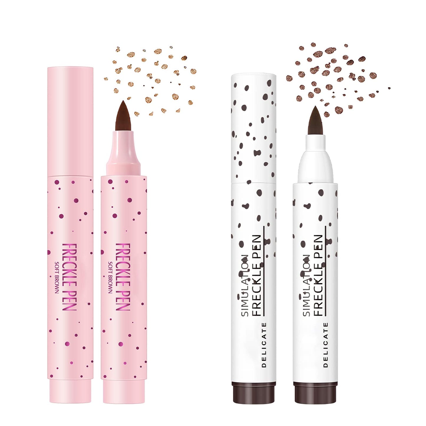 SUMEITANG Lifelike Freckle Pen - 2 Colors (Light Brown & Dark Brown), Waterproof, Quick Dry, Soft Dot, Natural, Magic Fake Freckles Makeup Pen Beauty & Personal Care SUMEITANG