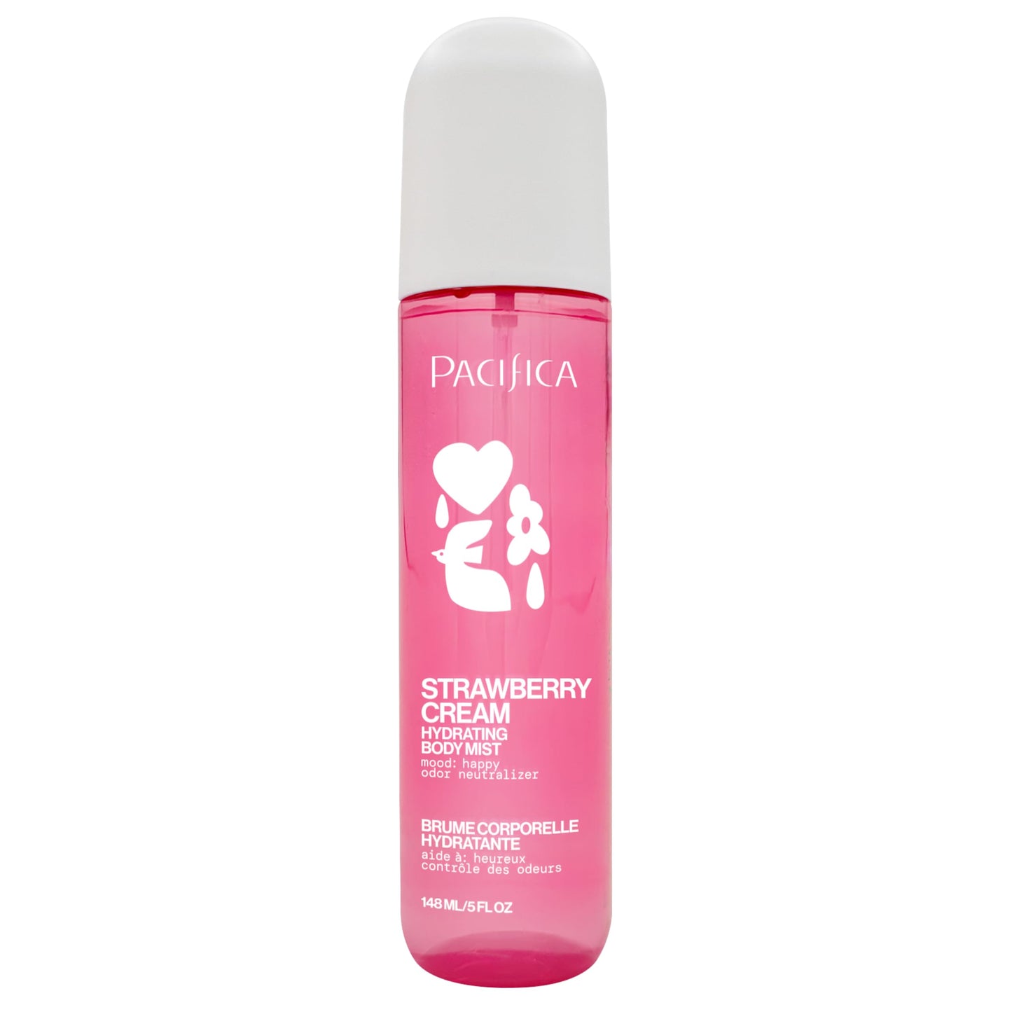Pacifica Strawberry Cream Fruity Body Mist for Women - Sweet Strawberry Vanilla Cream Fragrance Spray, Hydrating, Odor Neutralizing, Vegan Beauty & Personal Care Pacifica