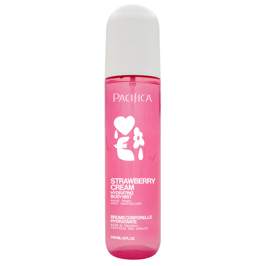 Pacifica Strawberry Cream Fruity Body Mist for Women - Sweet Strawberry Vanilla Cream Fragrance Spray, Hydrating, Odor Neutralizing, Vegan Beauty & Personal Care Pacifica