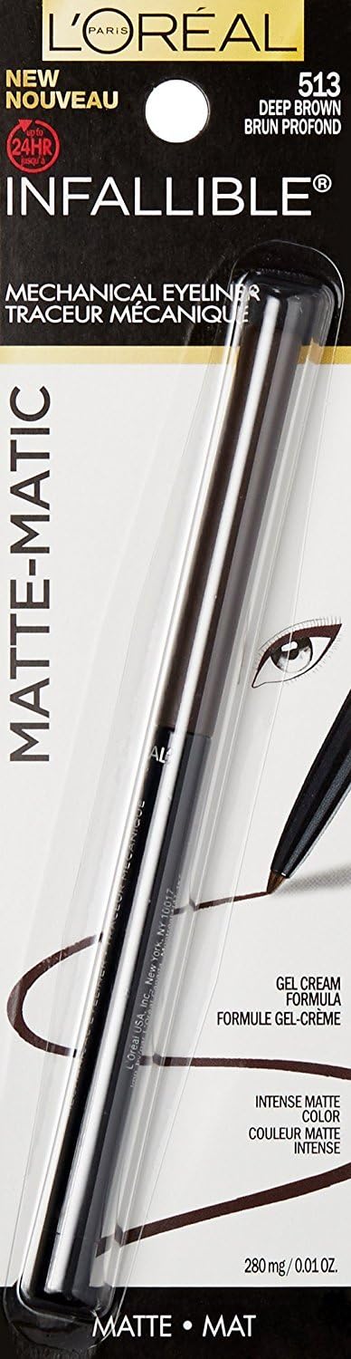 L'Oreal Paris Infallible Matte-Matic Mechanical Eyeliner, Deep Brown, 0.01 oz. Beauty & Personal Care L'Oreal Paris