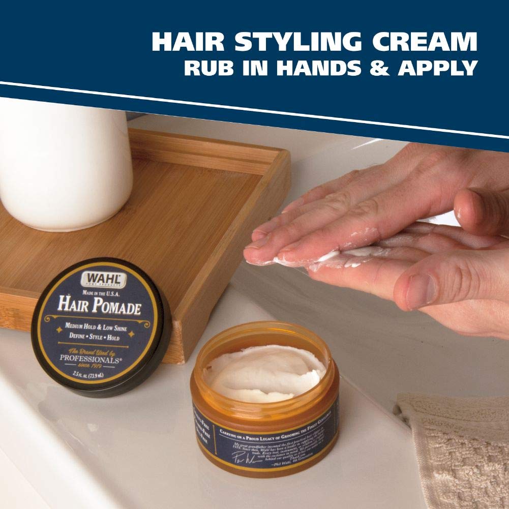 Wahl Hair Pomade for Styling with Essential Manuka/Meadowfoam Seed/Clove & Moringa Oil for Control Hold Shine - Model 805611A Beauty & Personal Care Wahl