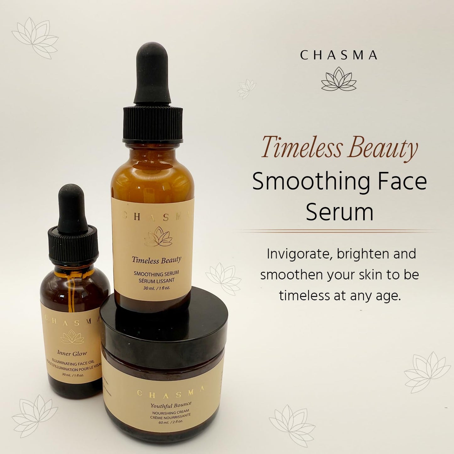 Chasma Timeless Beauty Face Serum - Bakuchiol, Turmeric, Vitamin C, Hyaluronic Acid, Peptides,Deep Hydration, Sensitive Skin Care, Unscented Beauty & Personal Care CHASMA