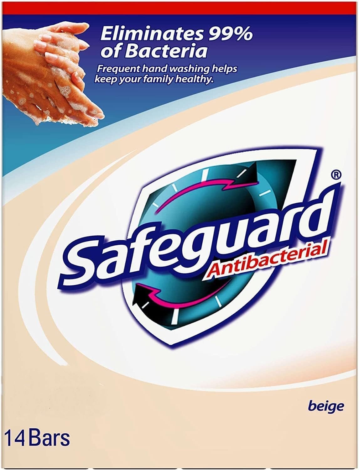 Safeguard 14 bars 4 ounce (113 gram) each beige washes away bacteria antibacterial soap bar Beauty & Personal Care Safeguard