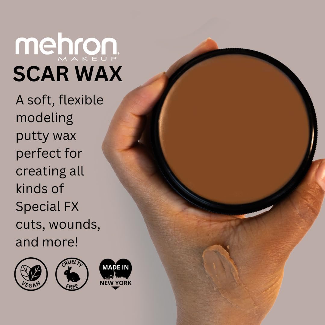 Mehron Scar Wax Special FX Modeling Putty | Moldable Soft Wax for Special FX | Made in the USA | SFX Makeup for Creating Fake Scars, Fake Wounds Beauty & Personal Care Mehron