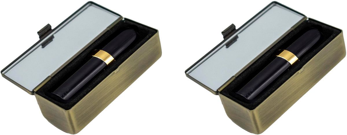Stephanie Imports Set of 2 Rectangular Vintage Lipstick Cases With Glass Mirror (Leopard Print) Beauty & Personal Care Stephanie Imports