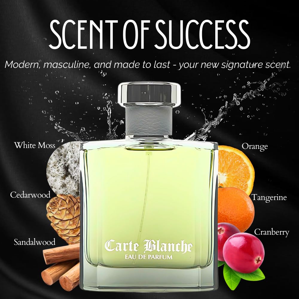 Sandora Fragrances Carte Blanche - INSPIRED by A WORLD RENOWNED MEN’S PERFUME - Tangerine, Orange, Cassia, Sandalwood - Fresh, Aquatic, Confident Beauty & Personal Care Sandora Fragrances