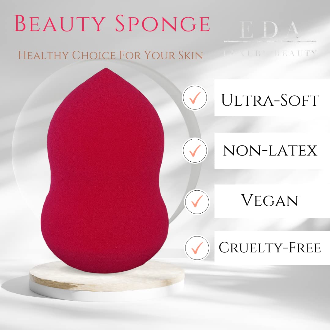 EDA LUXURY BEAUTY PINK Beauty Sponge - Super Soft & Smooth Makeup Sponge, Liquid, Foundation, Concealer, Cream, Powder Applicator - Gourd Shape Makeup Beauty & Personal Care EDA LUXURY BEAUTY