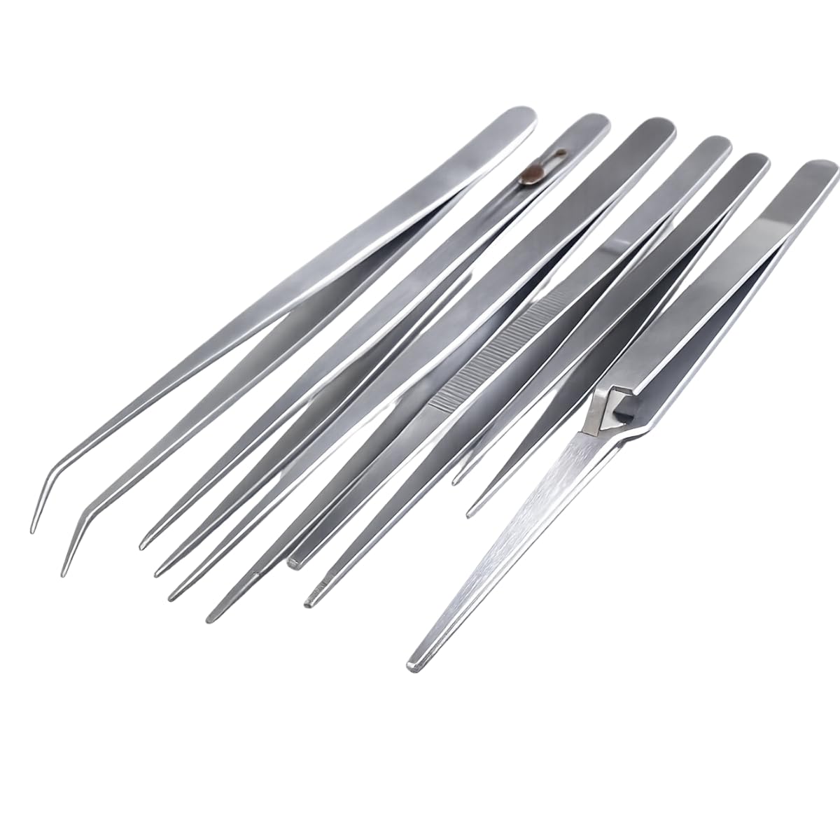 JEWEL TOOL 6-Piece Tweezer Set - 6 Tips & Lengths (4.25" to 7") - Craft, Jewelry, Watch Repair - Essential for Kits - Multipurpose Precision Beauty and Personal Care JEWEL TOOL