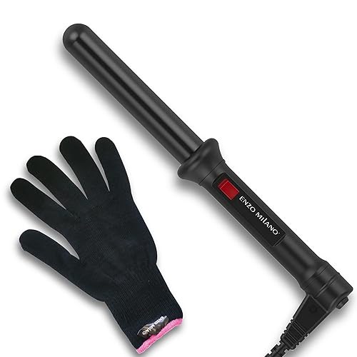 ENZO Milano 25mm (1 Inch) Analog Clipless Ceramic Curling Iron / Curling Wand Beauty & Personal Care ENZO MILANO