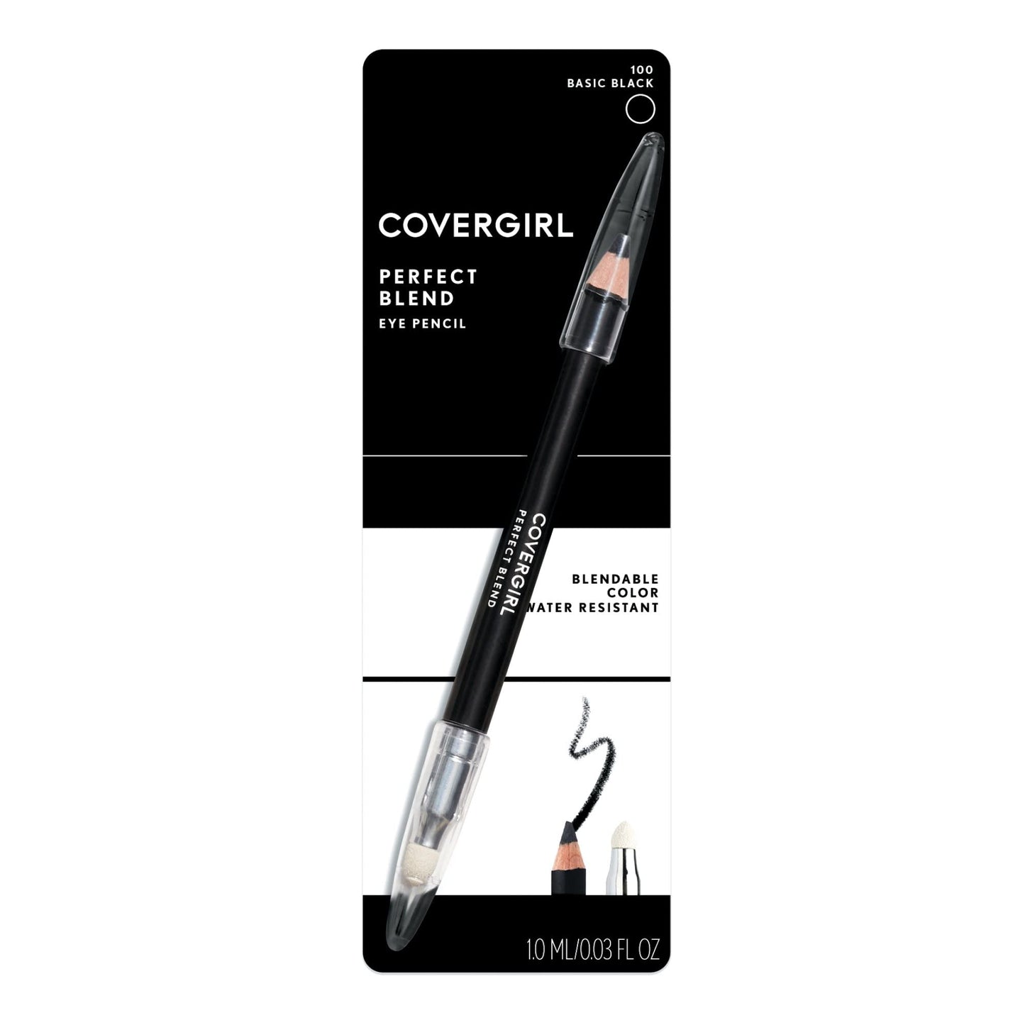 COVERGIRL Perfect Blend Eyeliner Pencil, Basic Black, Eyeliner Pencil with Blending Tip For Precise or Smudged Look, 1 Count Beauty & Personal Care COVERGIRL