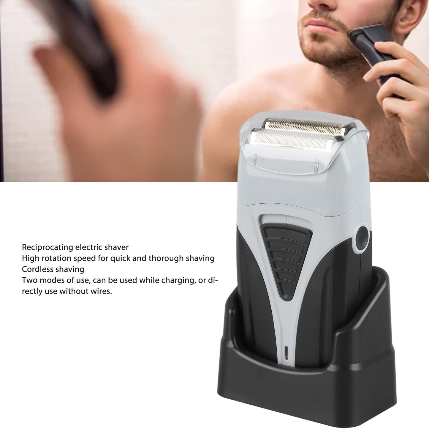 Men Reciprocating Electric Reciprocating Cordless Precision Beard Trimmer, Electric for Travel Case Beauty and Personal Care Brrnoo